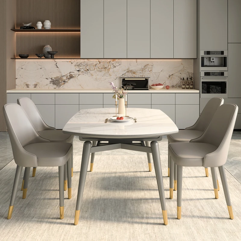 

Nordic Modern Side Dining Table Kitchen Slate Luxury Center Dining Table Industrial Salon Mesa De Comedor Home Furniture ZT50DT