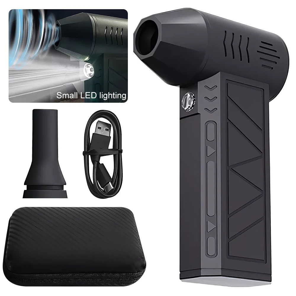 Compressed Air Duster-130000RPM Air Duster, Cordless Rechargeable High-Speed Air Blower, 4-Gear Adjustable Jet Dry Blower