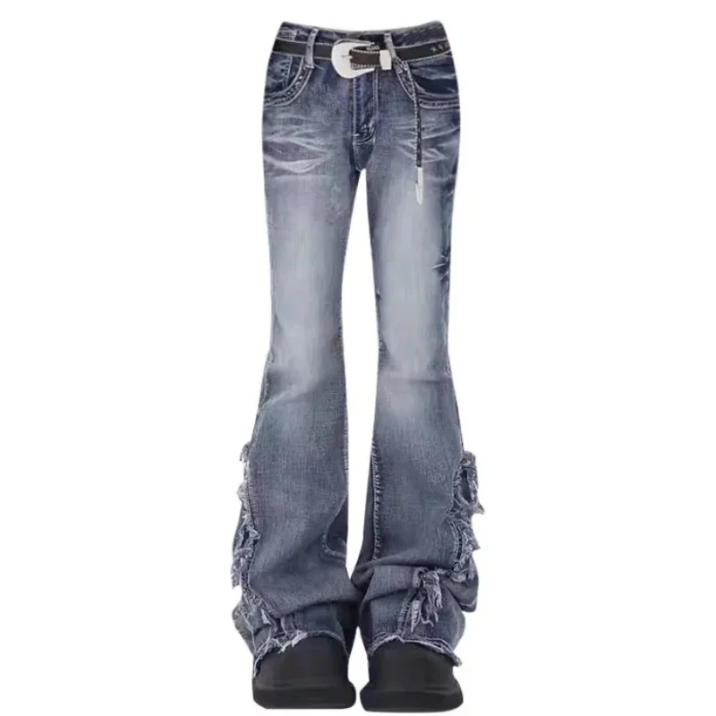 

NEW Blue Womens Jeans Gradient High Waist Straight Denim Pants Europe and America Fashion Y2K Female Wide Leg Denim Trouser