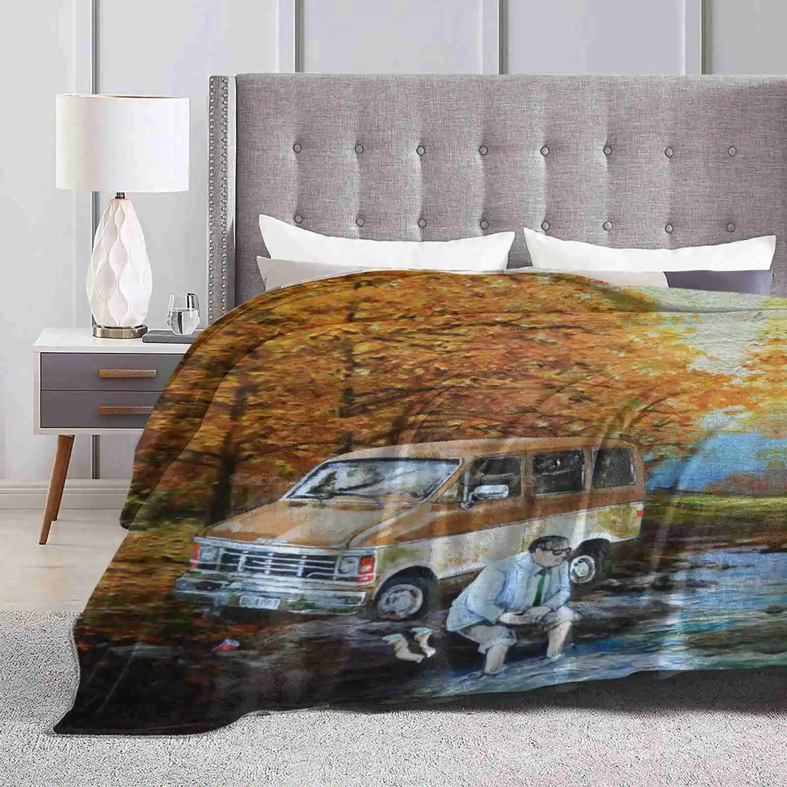 Living In A Van Down By The River Creative Design Comfortable Warm Flannel Blanket Tv Chris Farley Matt Foley