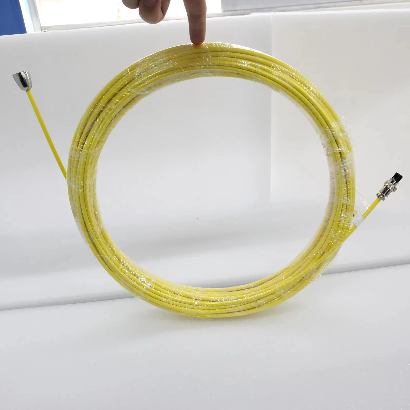 30m Yellow Cable For Pipeline Inspection Camera Analog Telescopic Pole Locator