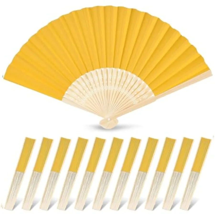 

12 Pcs Foldable Hand Fan, 8.3 Inch Paper Fans for Party Decorations, Wedding, Baby Shower DIY Crafts Sunflower Summer Decoratio