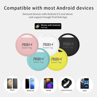 RSH 4pcs Cars GPS Tracker Work with Google's Find Hub Anti-loss Locator for Pixel Xiaomi Cars Positioning Sound Fast Finding Tag