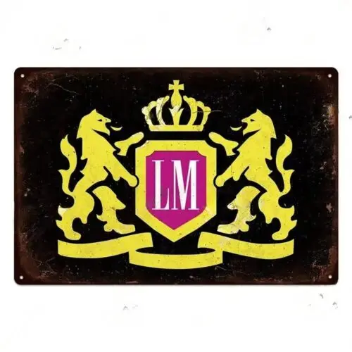 Regal Lions Heraldic Tin Sign Vintage Style Man Cave Wall Art Shield Decor -aluminum
