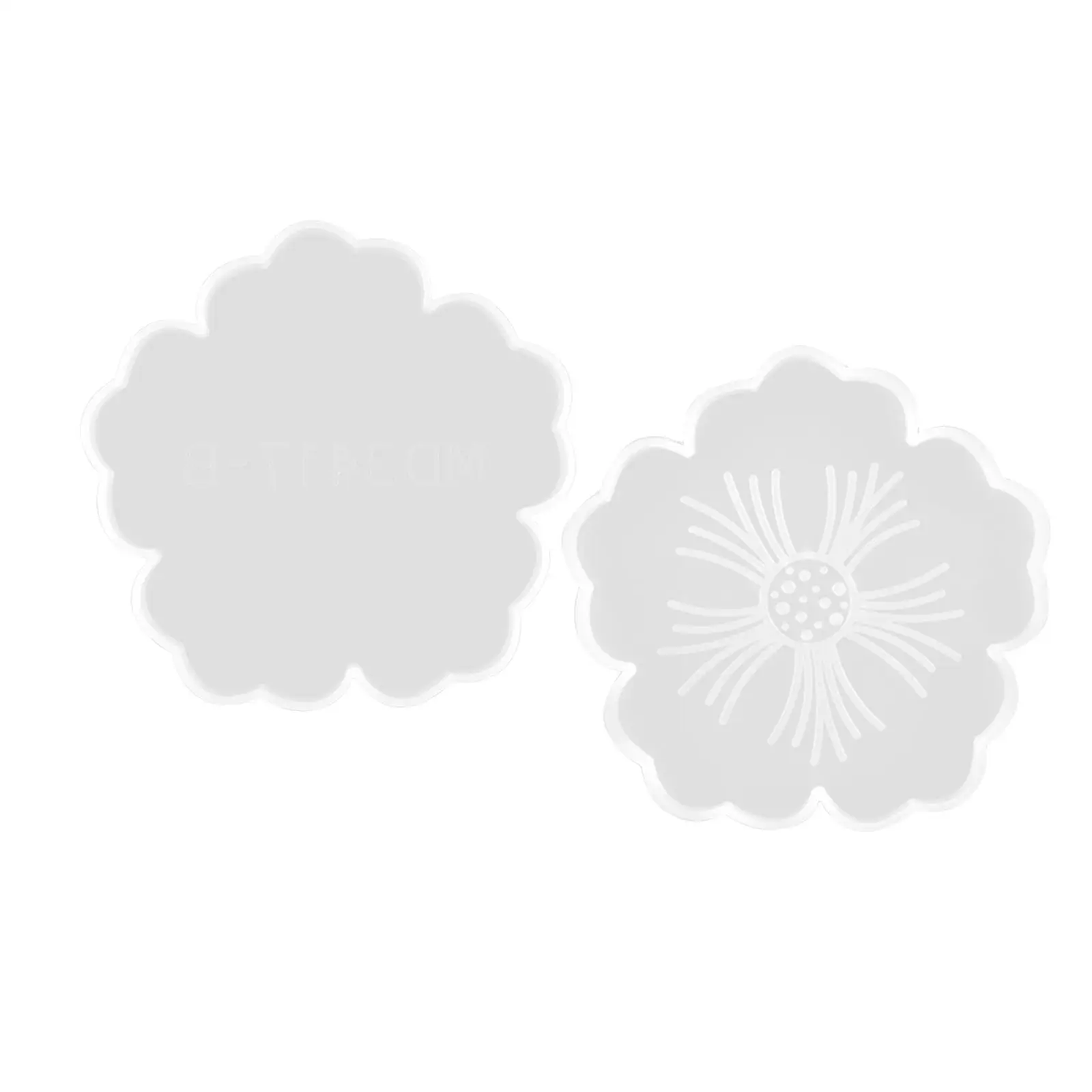 2x Silicone Coasters Resin Casting Petal Cup Mat Casting Home Decoration