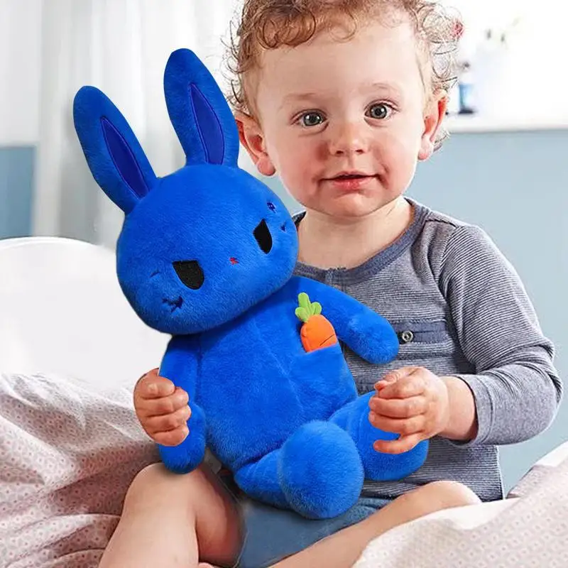 38cm Blue Rabbit Plush Toys Kawaii Cartoon Bunny Dolls Soft Sleeping Plush Pillows Cute Stuffed Animals Kids Birthday Gifts