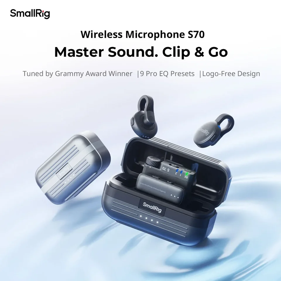 SmallRig S70 5714 ワイヤレスラベリアマイク 2つの送信機と2つの受信