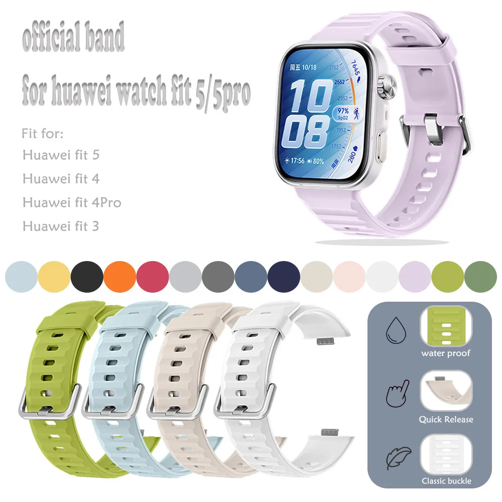 Silicone Band for Huawei Watch Fit3 Fit4 Fit4Pro Fit 5 Fit5pro Quick-Release Design Waterproof Sweatproof Band image 2