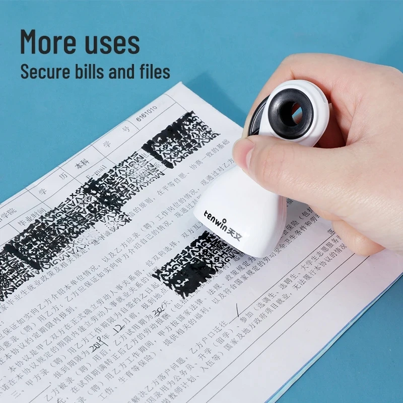 Tenwin Thermal Paper Correction Fluid with Unboxing Knife Durable Thermal Paper Data Identity Protection Fluid Eraser Box Opener