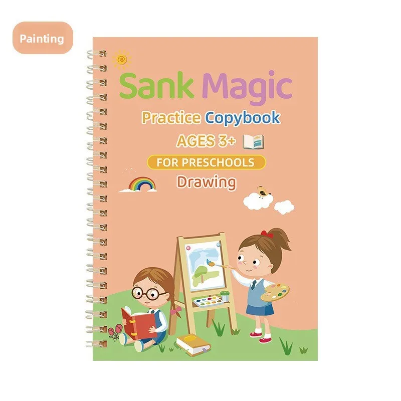 Groove Control Pen-Übungskalligraphie für Kinder, englische alphanumerische mathematische Zeichnung, Trainings-Übungsbuch