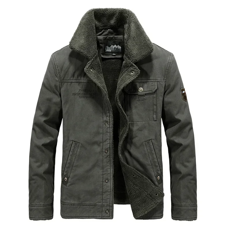 

Men's New Winter Fashion Fleecing Lapel Jacket, Solid Color Casual Loose Patchwork Lamb Wool Thickened Single Breasted Coat