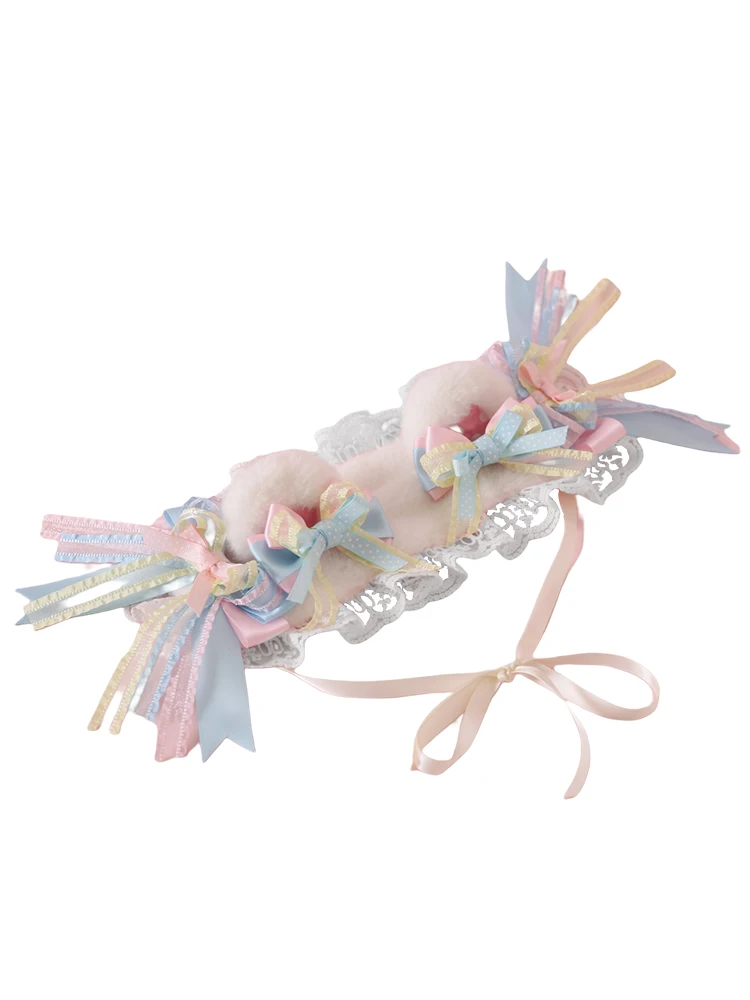 Original Lolita Sweet Celebration Handmade Gadget Sweet Bear Ear Headband Headwear Pink Blue Bow Edge Clip Barrettes