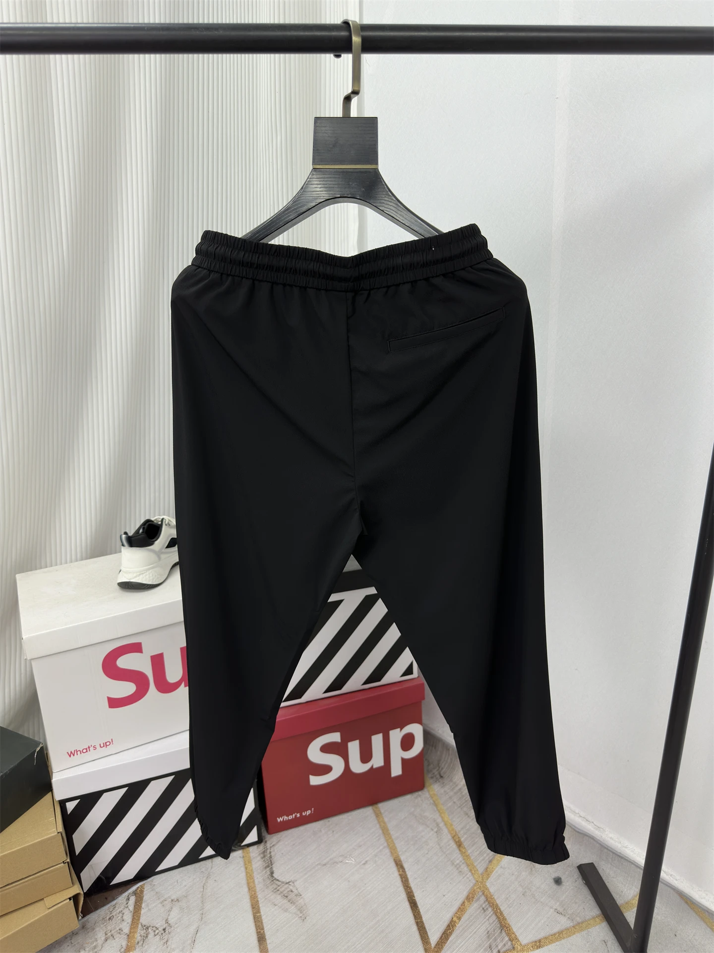 

Men's Summer New Lightweight Breathable Comfortable Casual Pants Elastic Waist Cord Dstring Loose Fit Straight Leg Trousers