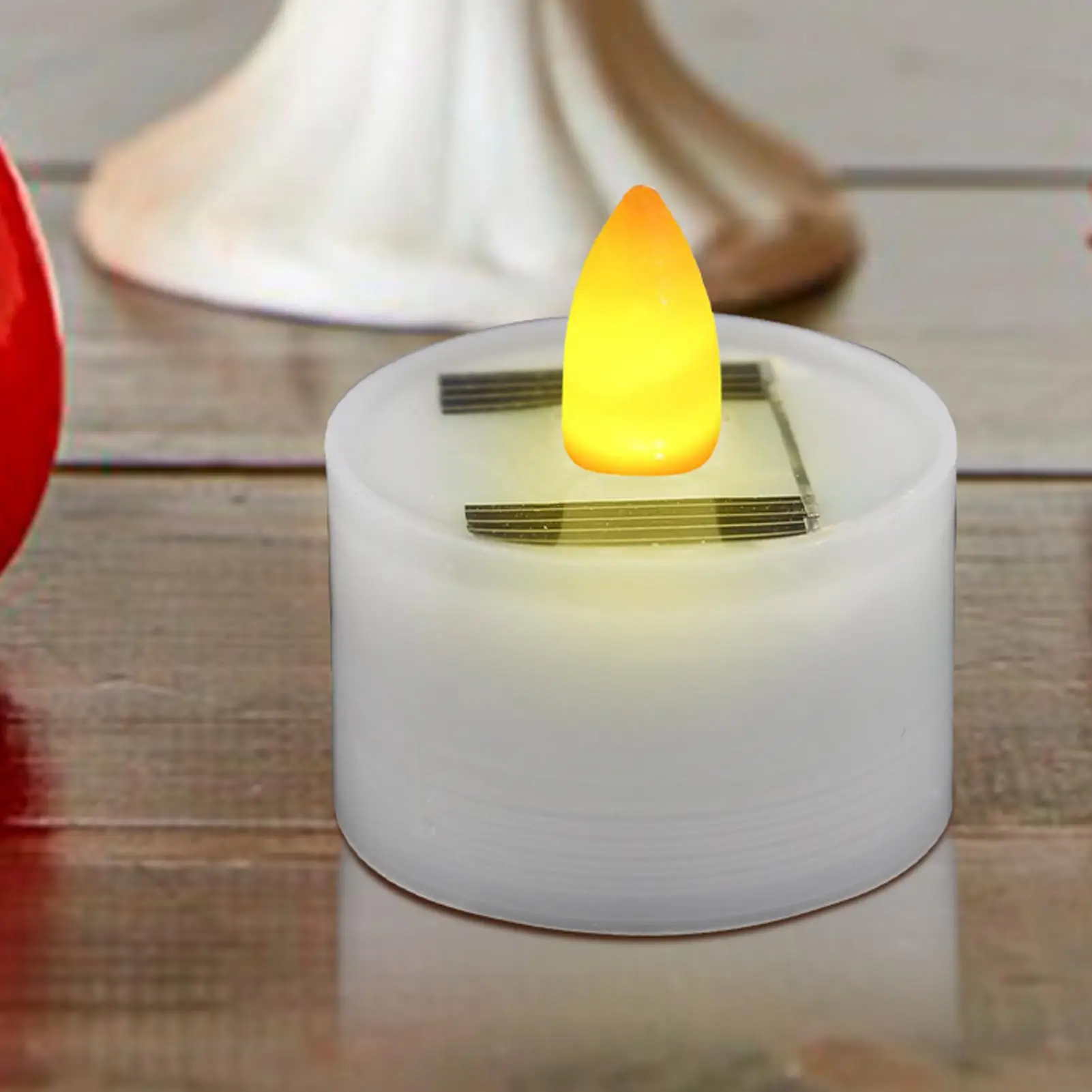태양 촛불 Flameless LED 차 빛 깜박이 양초 노란색 빛 방수 가짜 촛불 야외 정원 마당 장식