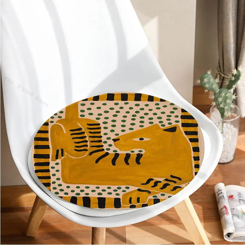 Ancient Egypt Abstract Tiger Leopard Nordic Printing Seat Pad Household Cushion Plush Chair Mat Winter Office Bar Garden Cushion