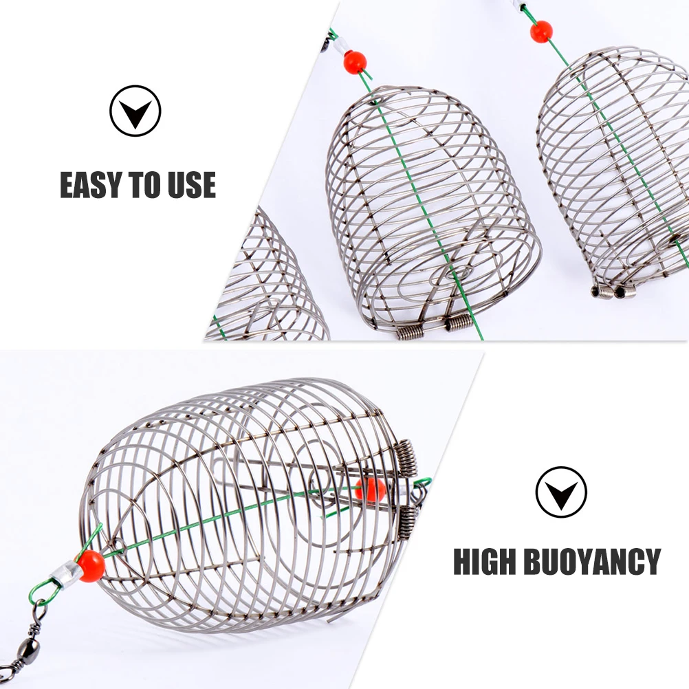 

10pcs Bait Cage Fishing Feeder Thrower Stainless Steel Durable Outdoor Compatible with Lobster Nets Shrimp Traps Carp Fishing