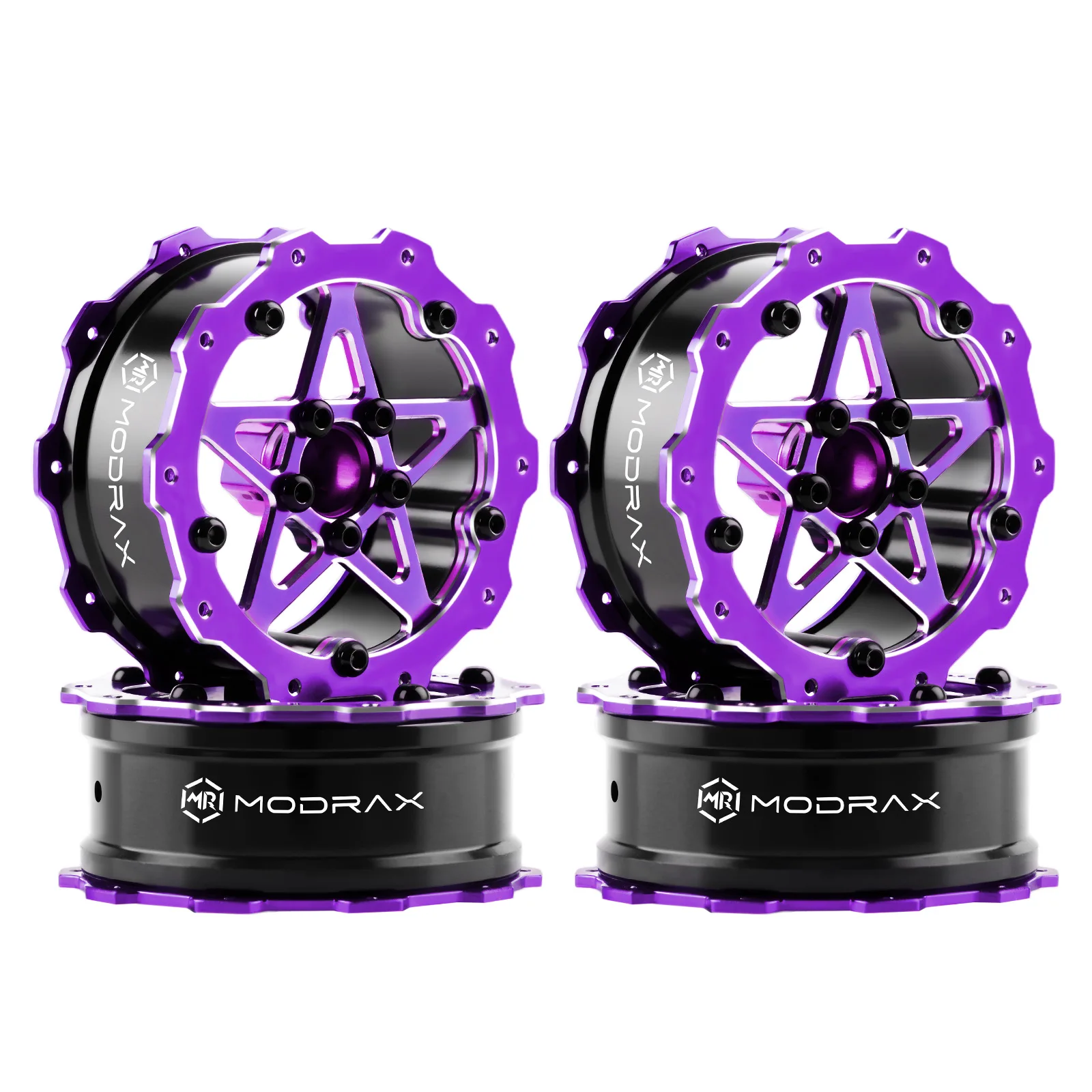 Image of ModRax 1,8 Zoll (46 mm) Super RC-Räder, CNC-Aluminium-Beadlock-Rad für SCX24 TRX4M FCX24 Ascent 18, passend für 1,0 Zoll/1,2 Zoll/1,3 Zoll RC-Reifen