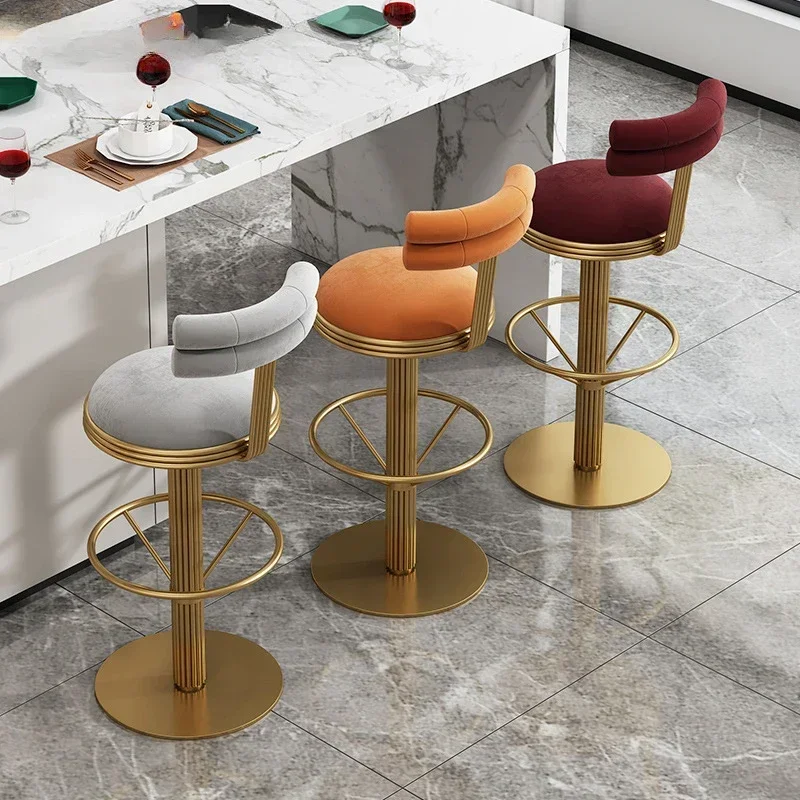 

Modern Nordic Bar Chairs Accent Minimalist Counter Vanity Restaurant Chairs High Kitchen Sgabello Cucina Alto Furniture Luxury