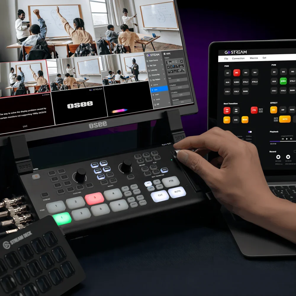 Osee GoStream Duet Multiple Camera SDI HDMI Live Stream Video Mixer Switcher With SD Record NDI HX Supported