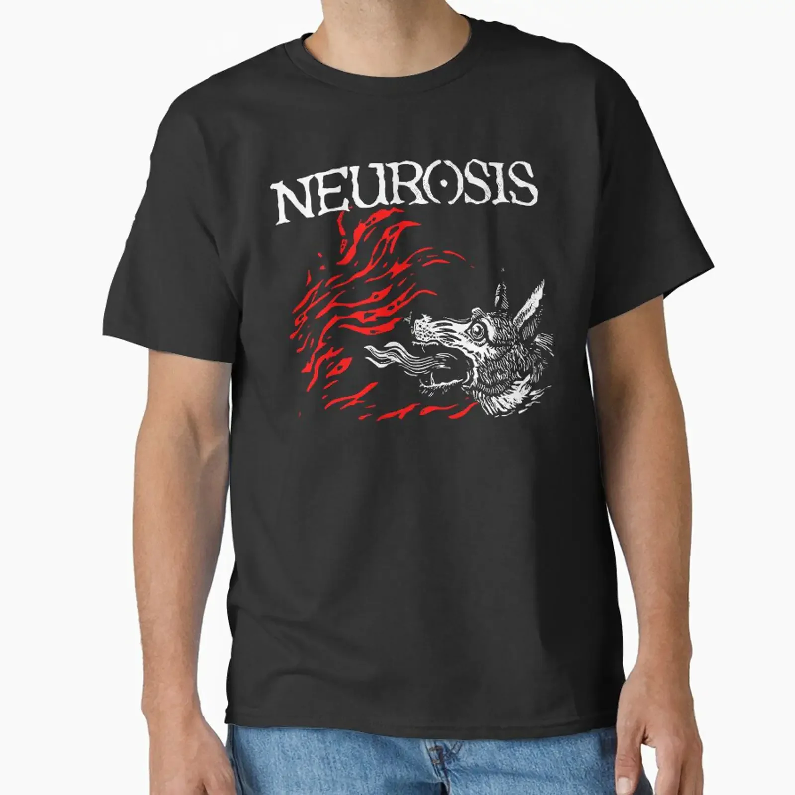 NEUROSIS Classic T Shirt vintage Washed Top For Everyday Wear Slightly graphic designer clothes Comfortable Versatile Soft