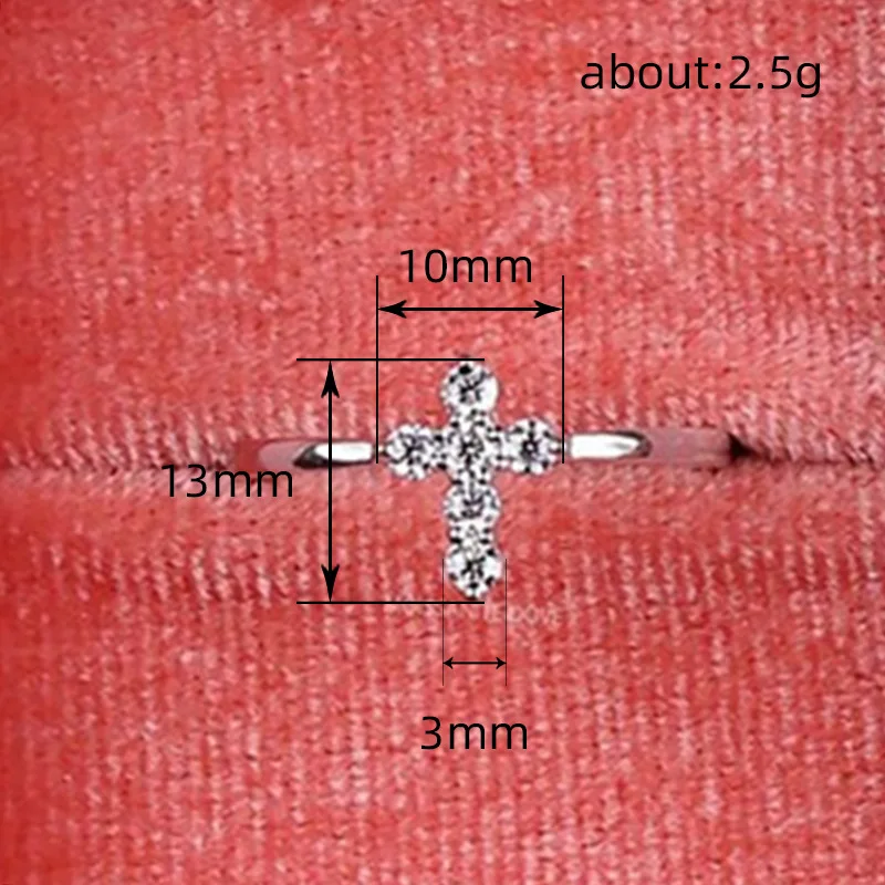 Huitan Chic Cross Rings with Cubic Zirconia Silver Color Trendy Women Accessories Simple Stylish Wedding Rings Statement Jewelry