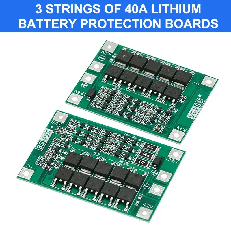 3S/4S 40A 60A Li-ion Battery Charger Protection Board 18650 BMS For Drill Motor 11.1V 12.6V/14.8V 16.8V Enhance/Balance