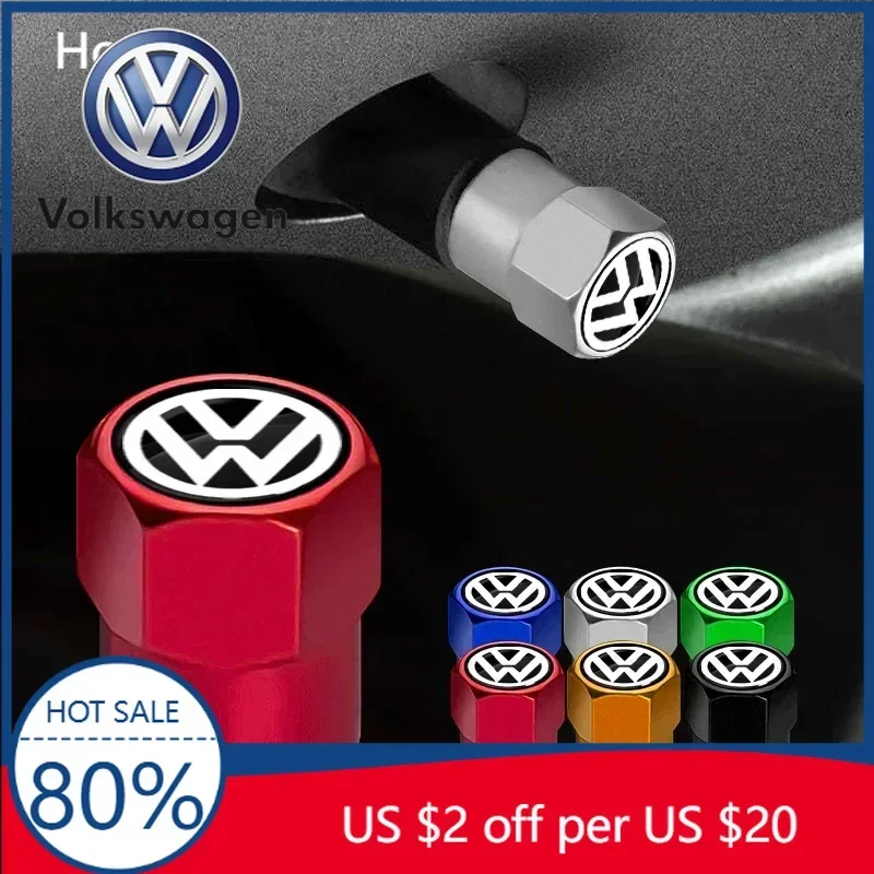 

Cars VW For Volkswagen 4Pcs Car Valve Caps Wheel Tires Air Tyre Stem Protective Cover For Volkswagen Golf Jetta Tiguan Touran TS