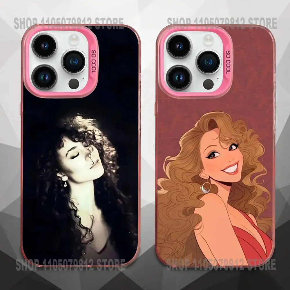 

M-Mariah Carey Mobile Cell Phone Case For iPhone 17,16,15,14,13,12,11,Mini,Pro,E,MAX Pink Candy Matte Shockproof Cover