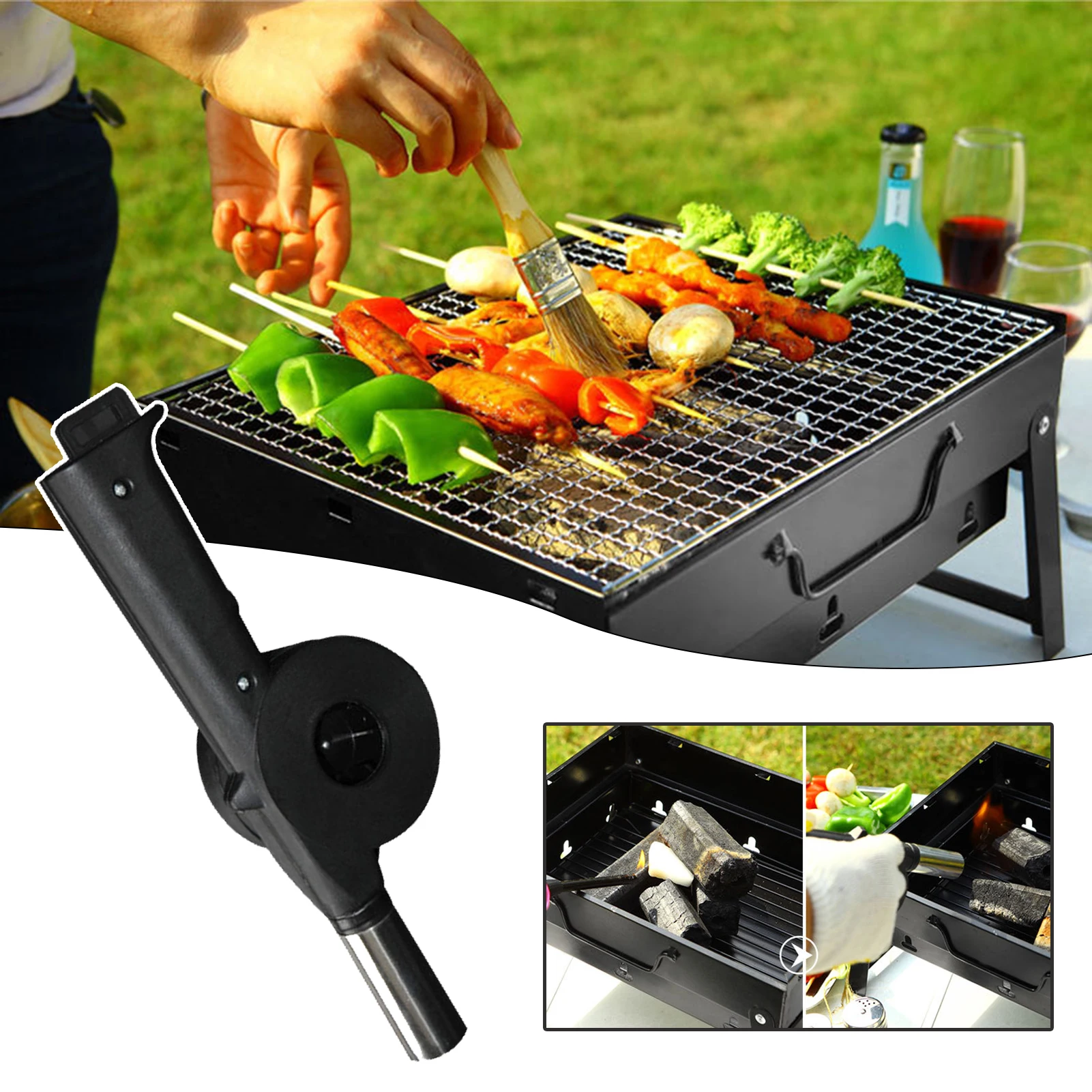 

Наружный ручной вентилятор для барбекю, походные инструменты для сгорания, портативный пластиковый ручной вентилятор для кемпинга, пешего туризма и пикника