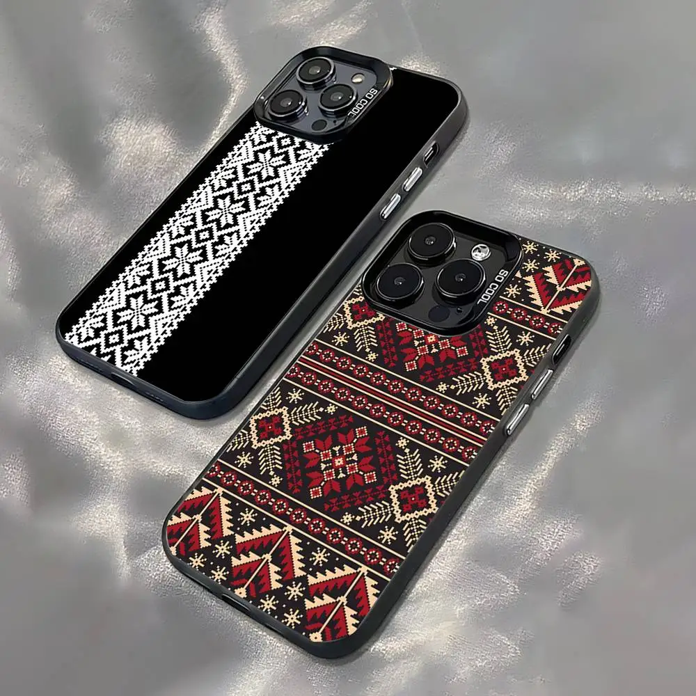 

U-Ukraine Ornaments P-Pattern Phone Case For iPhone 17,16,15,14,13,12,11,Pro,Max,Plus,Black Matte Shockproof Cover