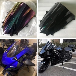 YZFR7 Motorcycle Double Bubble Windshield Sports Windscreen Screen For 2021 2022 2023 2024 Yamaha YZF-R7 YZF R7 R6 Black Iridium