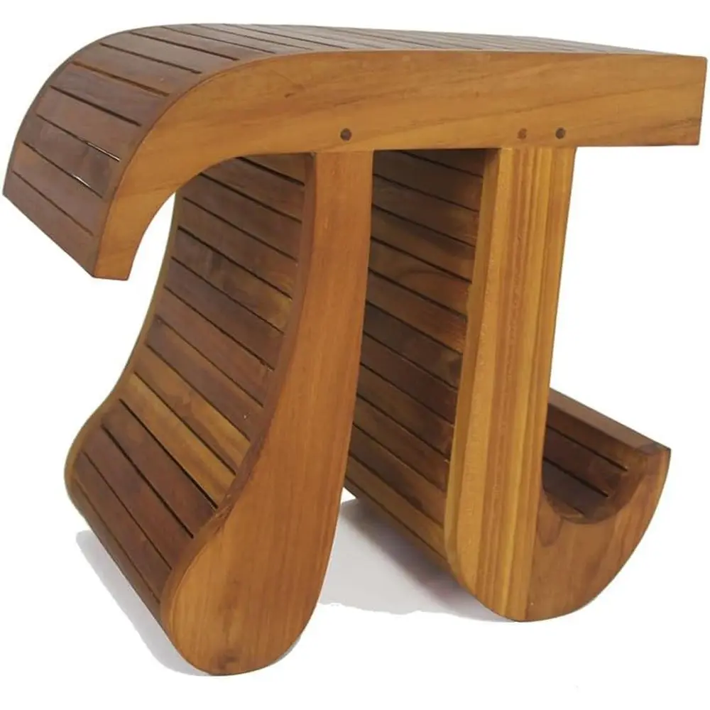 

Pi-Inspired Teak Bench with Patented Design