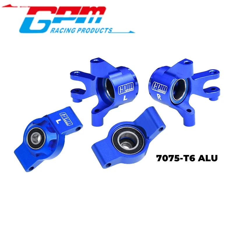 GPM TXMM2122 Blocos de Direção Dianteiros em Liga 7075 e Suportes de Eixo Traseiro com Rolamento de Grande Diâmetro para Upgrade de Mini Carros RC Traxxas