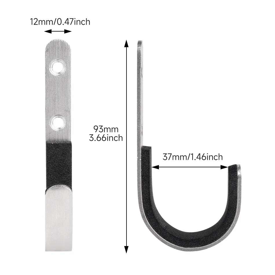 2/4pcs Heavy-Duty Stainless Steel Wall Mounted Hook Gun Rack Hook Suitable for Any Rifle / Bow Hook with Soft Cushion Protection