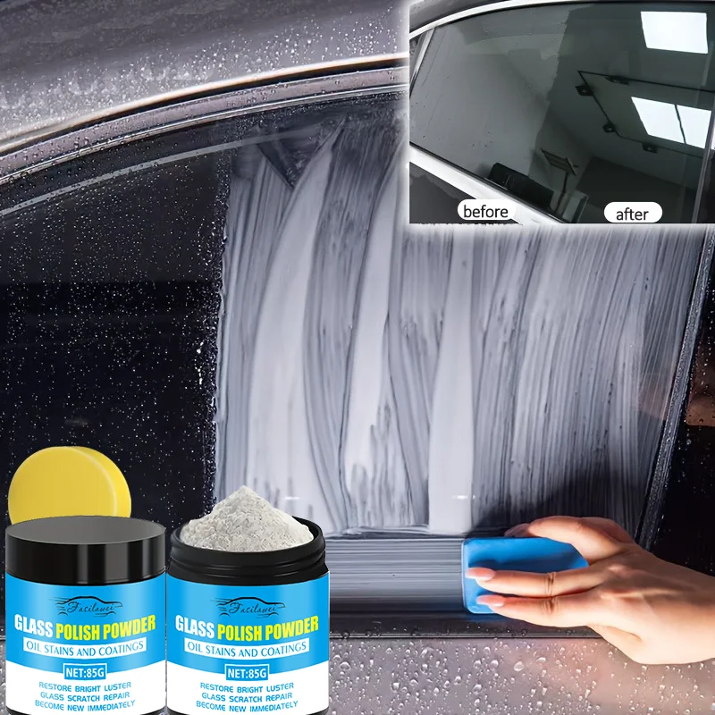 85g Glass Repair Powder - Car Windows, Mirrors, Chrome Parts, Headlight Scratch Remover and Polish - Anti-Scratch Protective Coa
