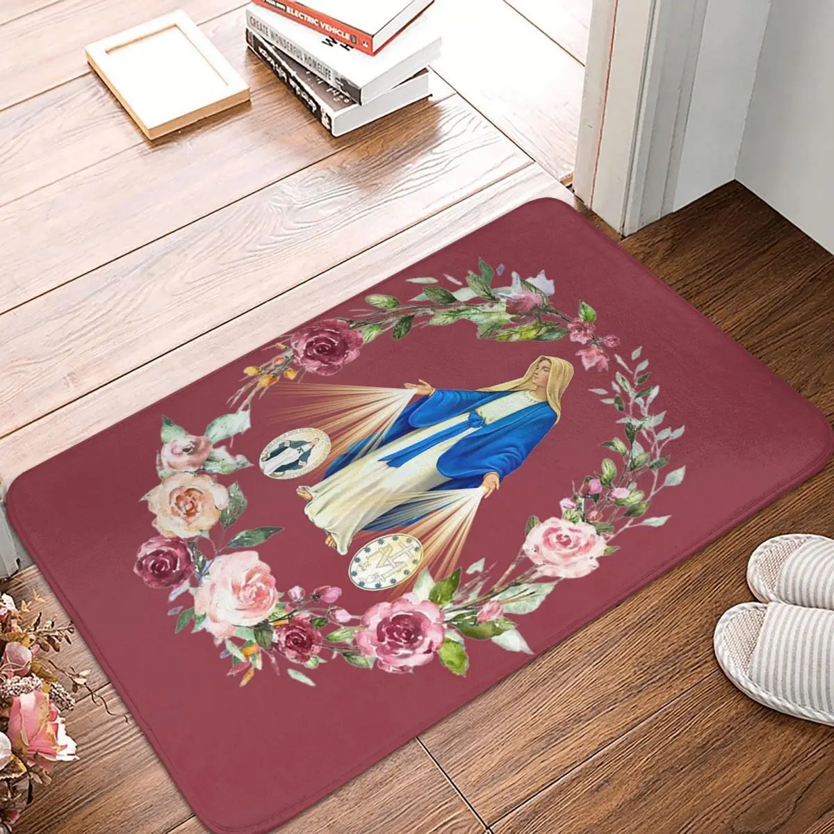 Our Lady Of Guadalupe Virgin Mary Mexican Doormat Kitchen Entrance Home Floor Mat Non-slip Carpet Rug for Bedroom Footpad Mats