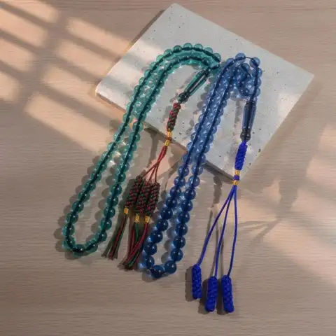 2026 NEW 51Pcs Transparent Resin Muslim Prayer Beads Handwoven Tassels Smooth Surface For Islamic Meditation Worship Daily Use