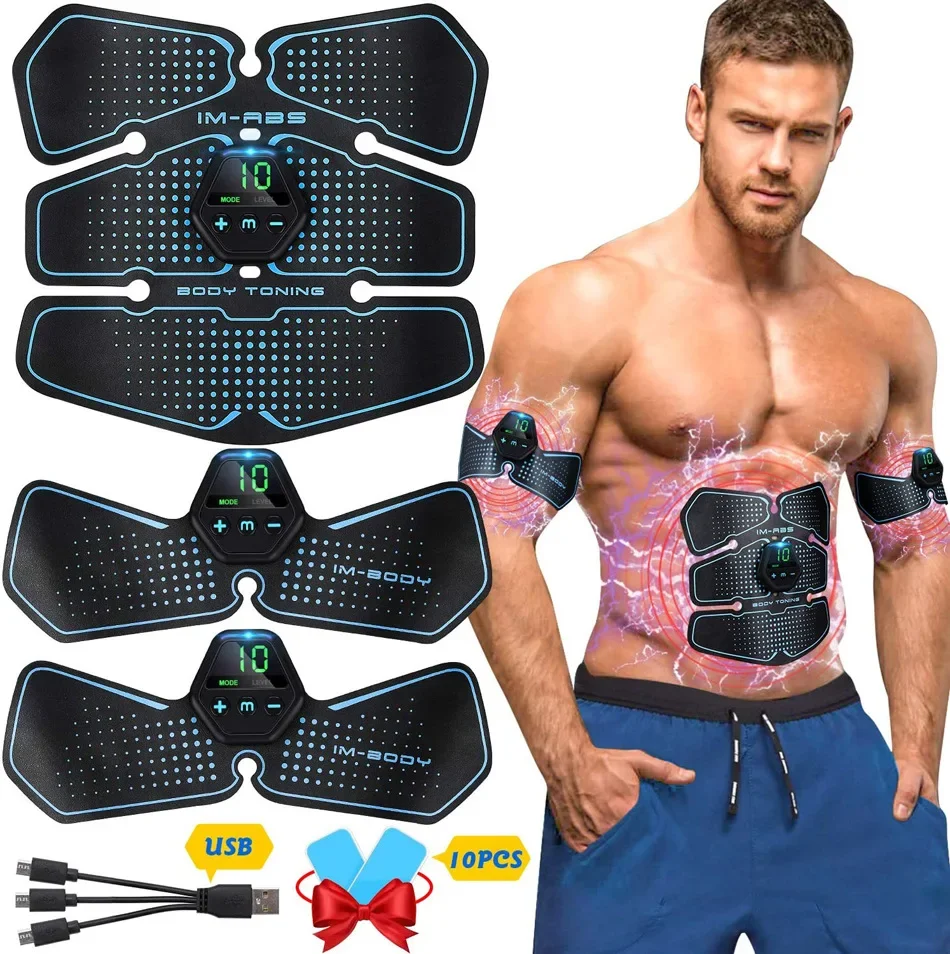 

Abdominal Muscle Stimulator For Men/Women EMS Abs Trainer Home Gym Workout Exercise Vibration Fitness Massager With LCD Display