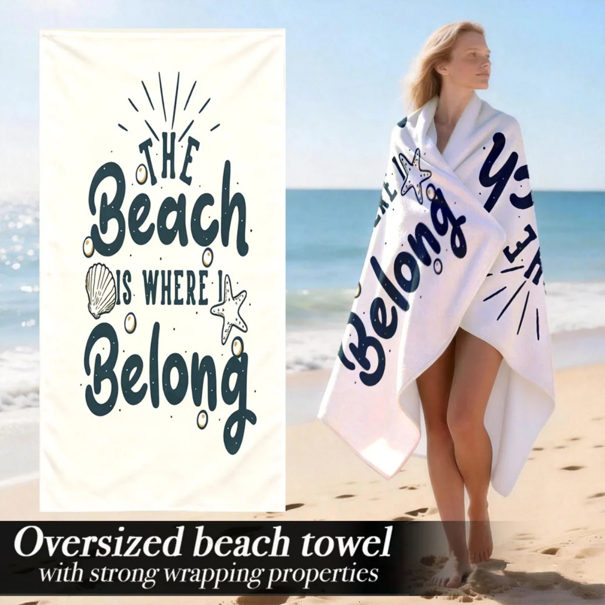 The Beach Where I Belong Towel Patterned Sunscreen And Windproof Suitable For Swimming Pool Camping Travel Blanket