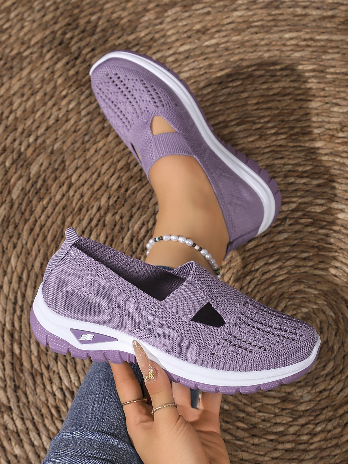 Atmungsaktive Mesh-Flachmules für Damen, leichte Slip-On-Wanderschuhe, bequem, vielseitig, für den täglichen Gebrauch, für Reisen im Freien, lässige Mutter-Schuhe – Detail 35