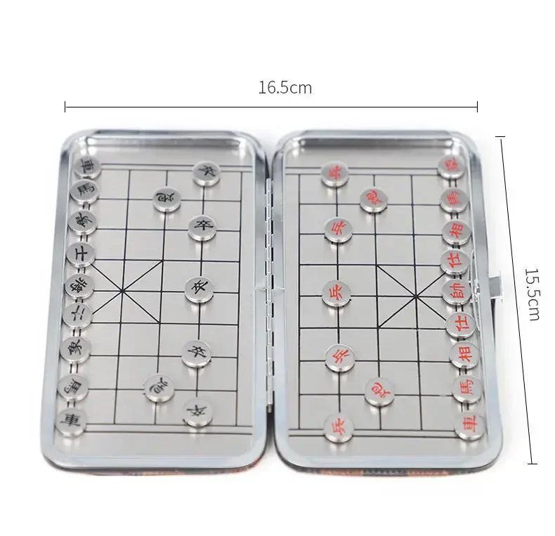 2024 chinese style pocket magnetic mini chess stereoscopic foldable chess set business outings travel easy to carry chess outfit