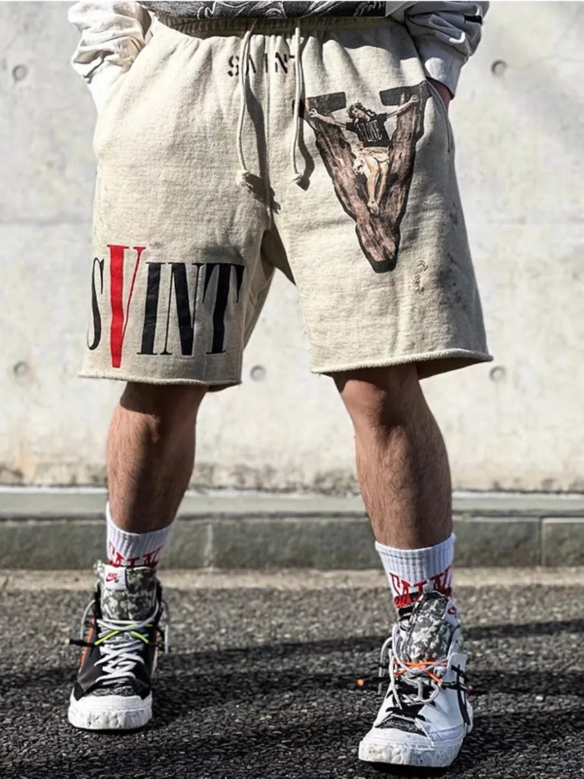 

Waed Vintage Loose Fit Five Inch orts Casual Pants Youth Active Sle Cotton Polyester Blend Spring Summer Wear
