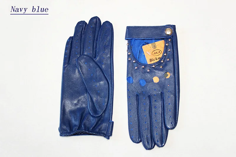 Women's Summer Leather Full Finger Gloves Unlined Thin Fashion Spring Autumn Motorcycle Riding Sheepskin Driving
