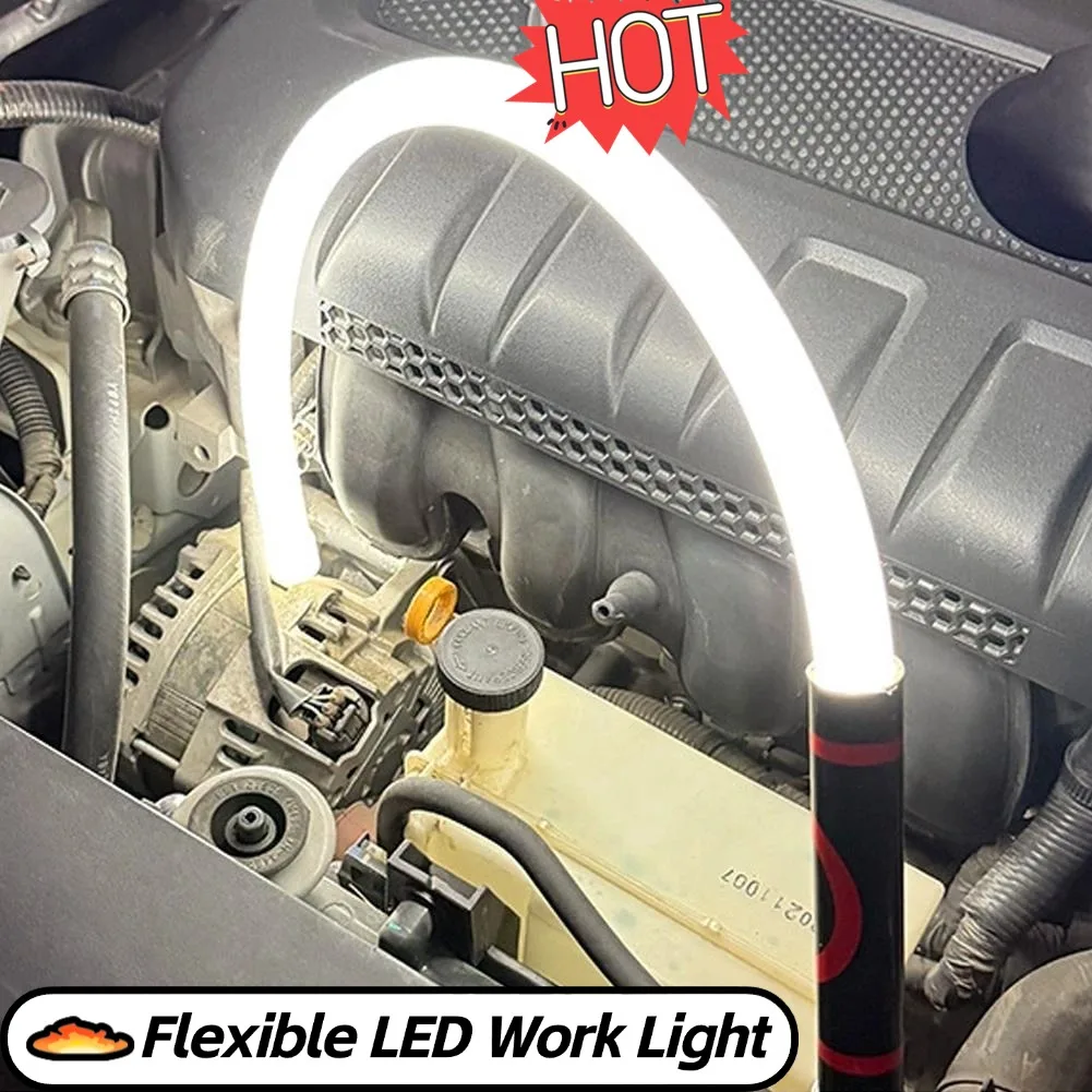 Lanterna de Trabalho LED Flexível, Lâmpada de Reparo COB Dobrável, Lanterna Multifuncional Portátil para Mecânicos de Automóveis, Oficina e Emergências