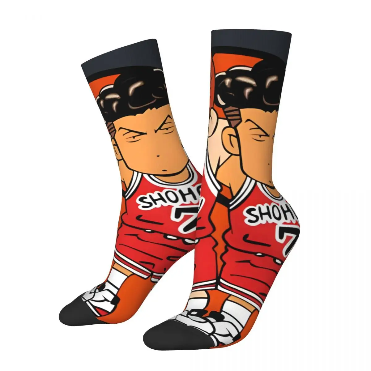 Hip Hop Retro Cool Crazy Men's compression Socks Unisex S-SLAM DUNK Street Style Pattern Printed Funny Happy Crew Sock Boys Gift