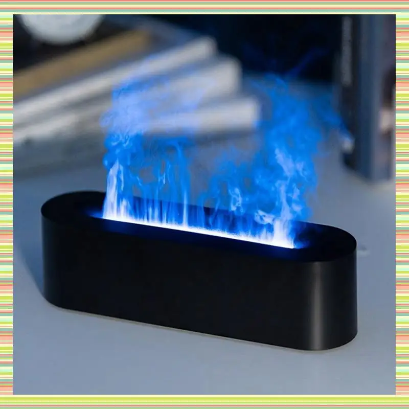 

A97P Simulates Flame Air Humidifier USB Ultrasonic Cool Mist Essential Oil Aromas Diffuser With Colorful Light 150ML White