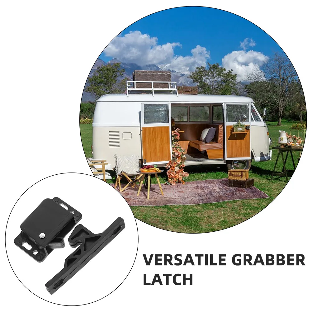 

RV Grab Lock Cabinet Latches and Catches Camper Parts Furniture Door Hardware Push to Open Abs for Cats Keep Dogs Out