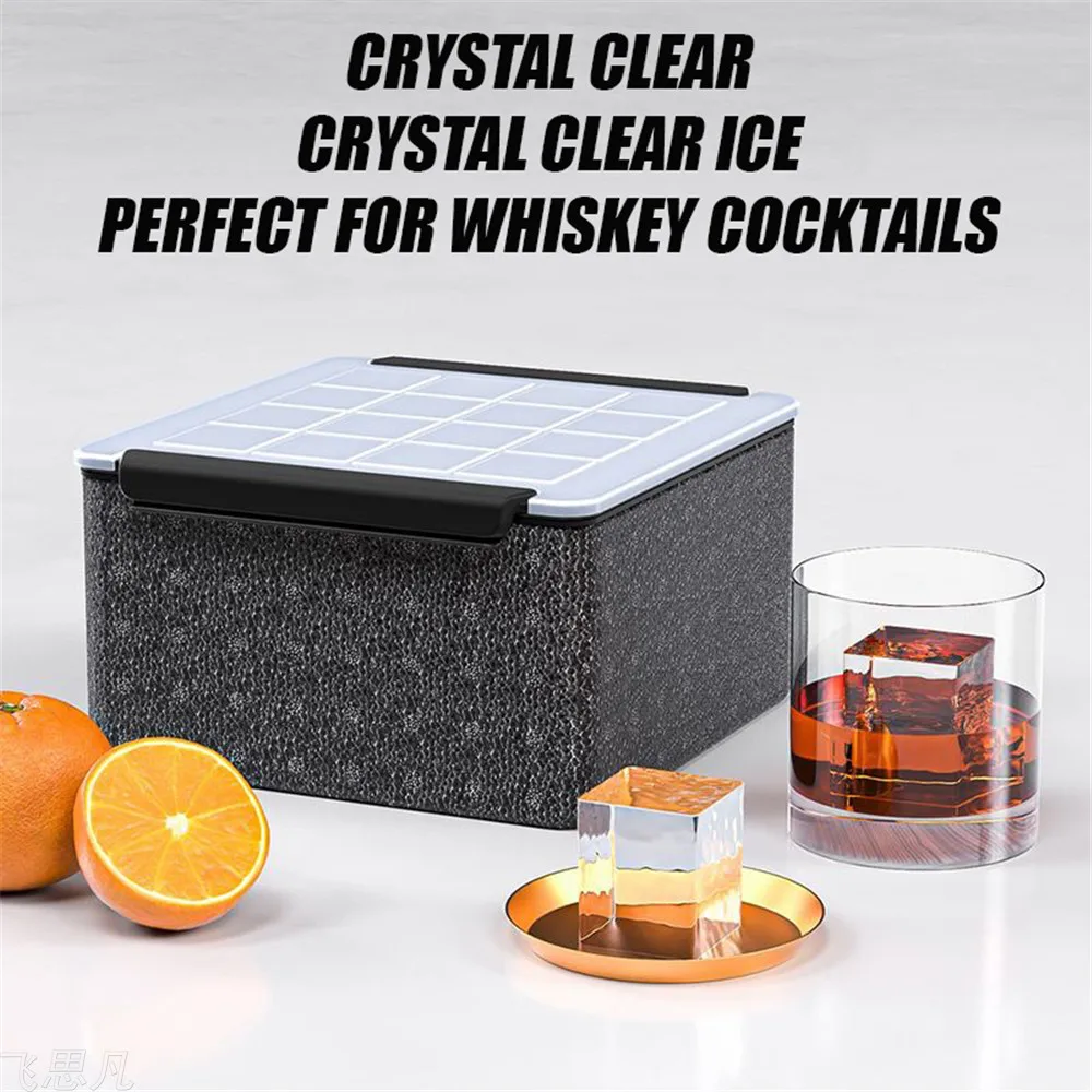 16pcs High Transparency Ice Cube Tray Silicone Mold for Home Whisky Bar Commercial Kitchen Accessories Gift