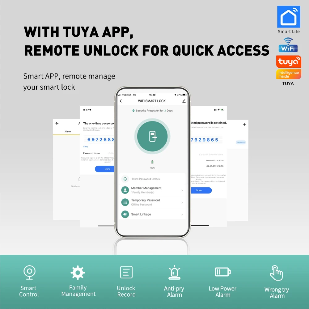 RAYKUBE E908F Tuya Wifi Camera Door lock Fingerprint Electronic Lock With Screen Tuya/ Smartlife APP Remote Unlock Video Call