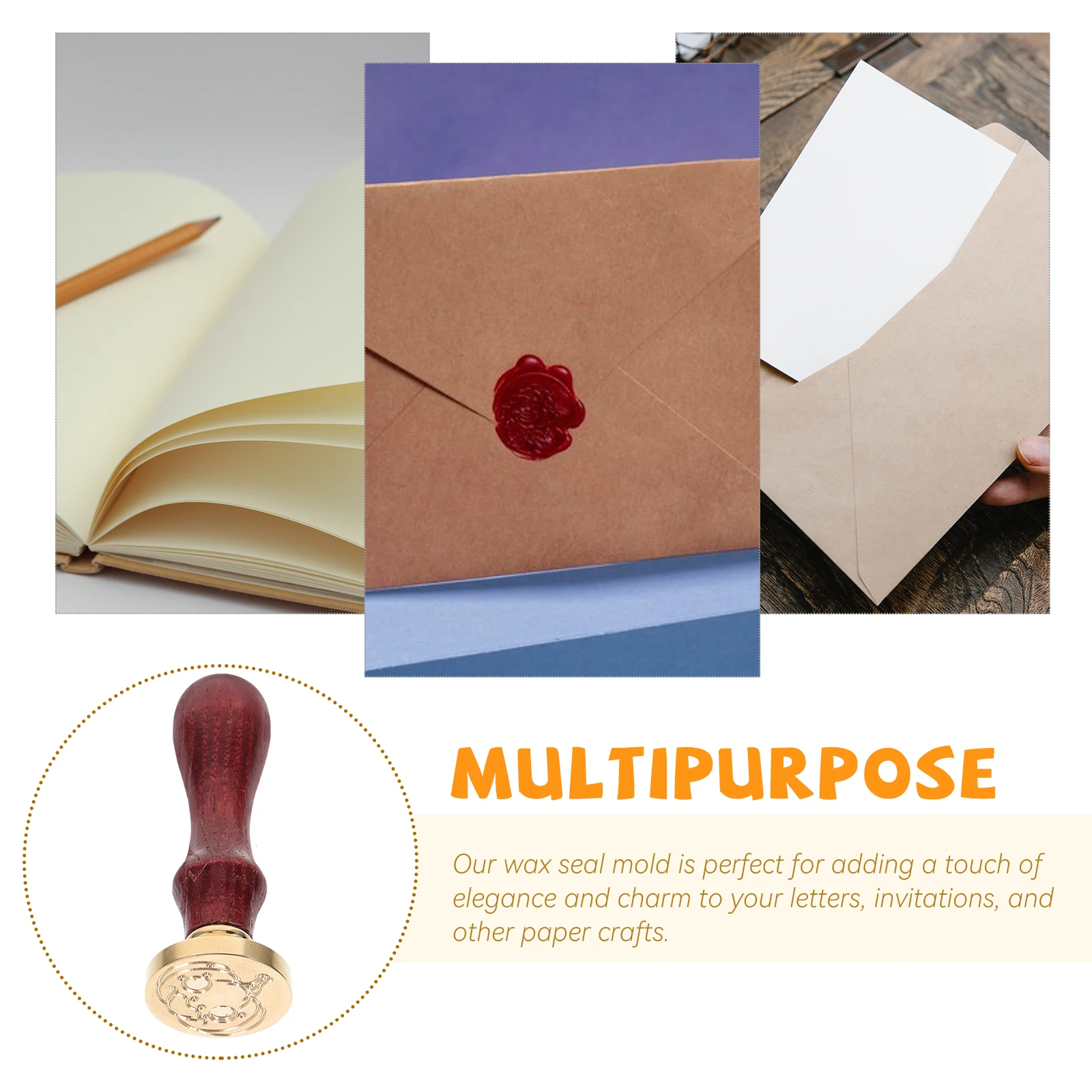 

Wax Seal Copper Head Sealing Stamp Envelope Seals Letter Old Fashioned Wood Kit